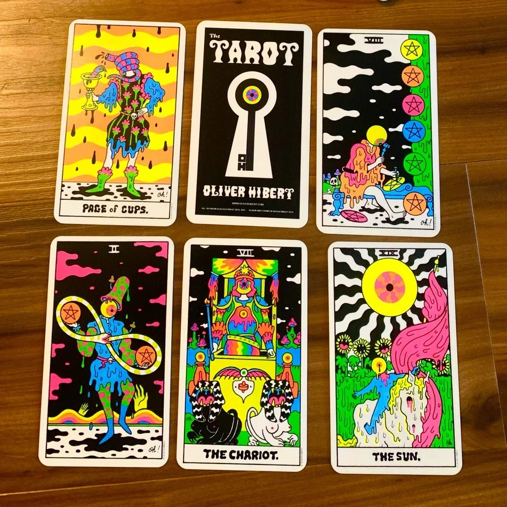 Original psychedelic Tarot deck illustrated and designed by Oliver Hibert - Picture 3 of 3